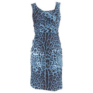 Dolce & Gabbana Ruched Leopard Mini Dress